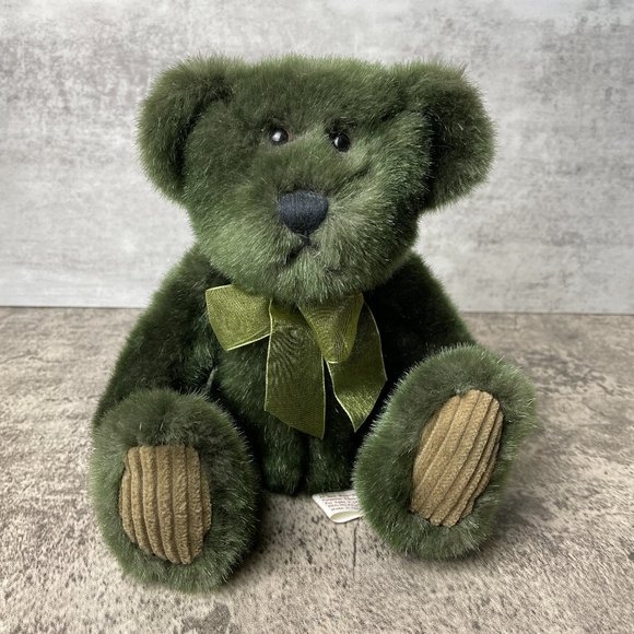 First & Main Other - First & Main AVOCADO Green Teddy Bear Plush ~ 7.5" Corduroy Paws Sheer Bow CUTE